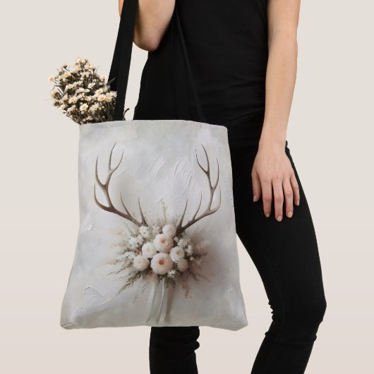 Tote Bag Bouquet et Antlers de cerfs (De près)