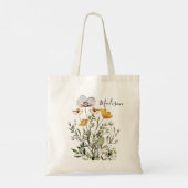 Tote Bag Bouquet Fleur sauvage séché par calligraphie de mo (Dos)