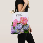 Tote Bag Bouquet floral bleu violet rose élégant Bride (De près)