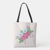 Tote Bag Bouquet floral de fleur d'aquarelle (Dos)