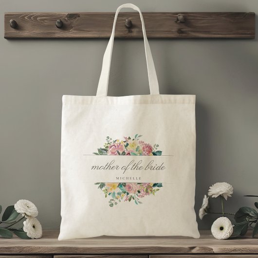 Tote Bag Bouquet Floral Rose Mère de la Mariée Cadeau