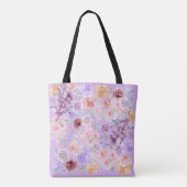 Tote Bag Bouquet floral Shabby Chic Lilac (Dos)