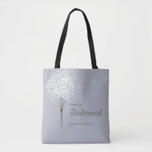 Tote Bag Bouquet floral simple Monogramme