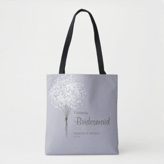 Tote Bag Bouquet floral simple Monogramme (Devant)