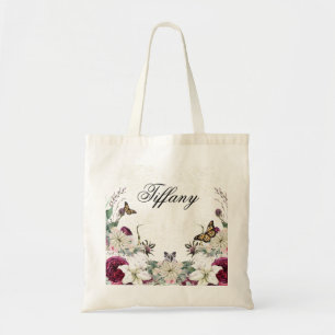 Tote Bag bouquet floral violet dans le jardin fleuri