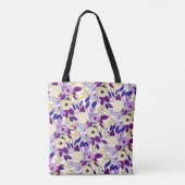 Tote Bag Bouquet floral violet jaune Aquarelle (Dos)