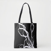 Tote Bag Bouquet Noir : Abstrait noir et blanc (Devant)