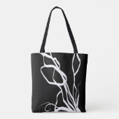 Tote Bag Bouquet Noir : Abstrait noir et blanc (Dos)