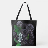 Tote Bag Bouquet Rose noir Fourre-tout (Devant)