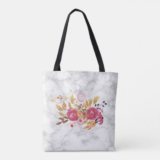 Tote Bag Bouquet sur Marble Texture (Dos)