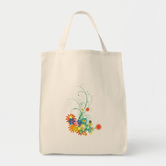 Tote Bag bouquets de fleurs de tourbillons vectoriels (Devant)
