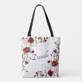 Tote Bag Bourgogne Bliss Mère de la mariée Monogrammé (Dos)