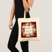 Tote Bag Bourgogne Blush rose Floral Matron d'honneur Maria (Devant (produit))