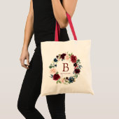 Tote Bag Bourgogne Bouquet Bold Monogramme (Devant (produit))