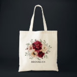 Tote Bag Bourgogne Champagne Ivory Mauve Bridesmaid cadeau<br><div class="desc">Elégant Rouge Bourgogne,  Champagne ivoire terreux thème floral mariage bridesmaid sac fourre-tout cadeau avec élégant bouquet de Bourgogne,  champagne ivoire couleur rose pivoines et sauge vert eucalyptus feuilles. Veuillez me contacter pour toute aide sur la personnalisation ou si vous avez besoin d'un autre produit avec ce design.</div>