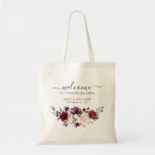 Tote Bag Bourgogne Floral Destination Mariage Bienvenue (Devant)