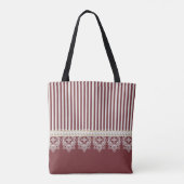 Tote Bag Bourgogne Rayure Dentelle Nom (Dos)