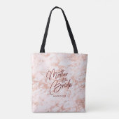 Tote Bag Bourgogne & Rose Marbre d'or Mère de la Mariée (Dos)