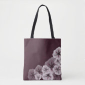 Tote Bag Bourgogne texturisé avec des fleurs (Devant)