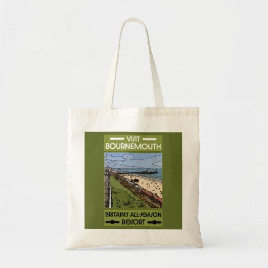 Tote Bag Bournemouth Vintage Retro (Devant)