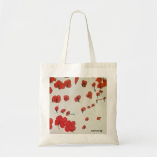 Tote Bag bourse de toile avec domaine de coquelicots