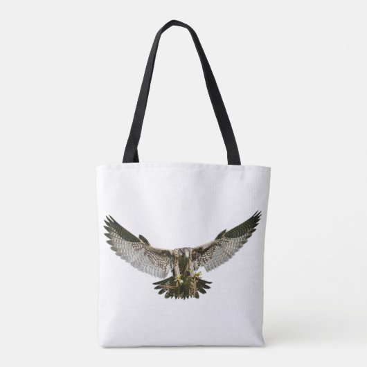Tote Bag bourse de toile faucon en volant (Dos)
