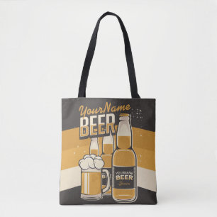 Tote Bag Bouteille de bière personnalisée Barre de brassage
