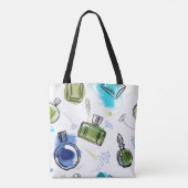 Tote Bag Bouteille de parfum motif sans soudure et texte aq (Dos)