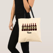 Tote Bag Bouteilles de vin rouge Wineaux Customisées (Devant (produit))
