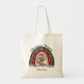 Tote Bag Boutiques de Noël tendance sur mesure Baisers en p (Devant)