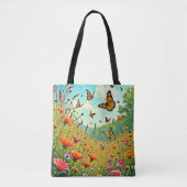 Tote Bag Bouton Fleur sauvage vibre Joy Design (Devant)
