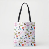 Tote Bag Bouton mignon à coudre Boutons et rubans (Devant)