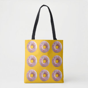 Tote Bag Bouton rose dépoli avec arrosage coloré
