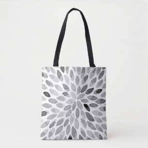 Tote Bag Boutons de brosse d'aquarelle - noir et blanc