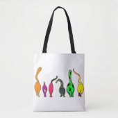 Tote Bag Boutons de chat colorés (Devant)