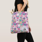 Tote Bag Boutons de couture d'amour Brown (De près)