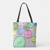 Tote Bag Boutons pastel colorés (Dos)