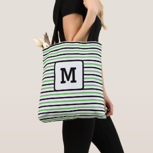 Tote Bag Boutons verts mignon Personnalisé Single Initial N
