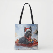 Tote Bag Bouviers Des Flandres Chien à Sledge Noël (Devant)