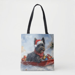 Tote Bag Bouviers Des Flandres Chien à Sledge Noël