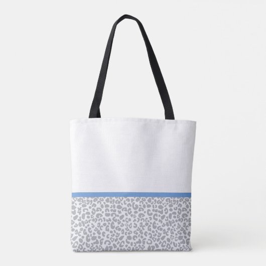 Tote Bag Bow bleu clair avec Empreinte de léopard tendance  (Dos)