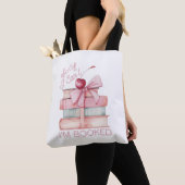 Tote Bag Bow coquette de la pile de livres (De près)