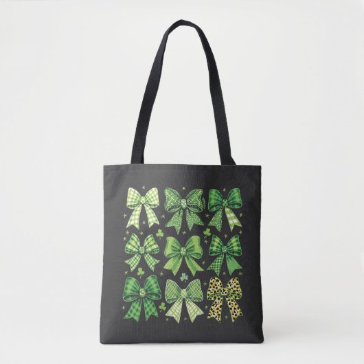 Tote Bag Bow Coquette St Patrick's Day Vintage (Devant)