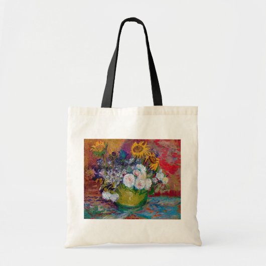 Tote Bag Bowl avec fleurs, Van Gogh (Devant)