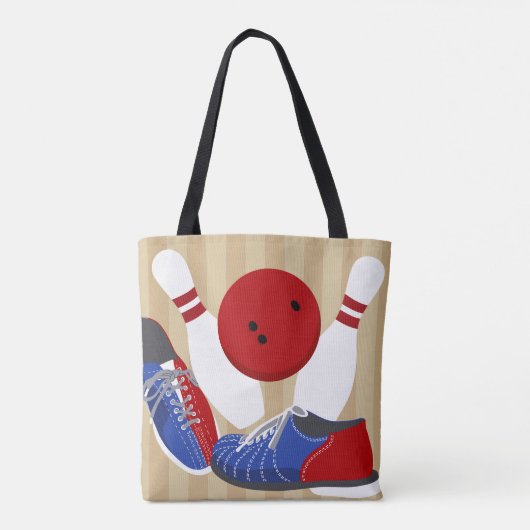 Tote Bag Bowling Ball et Pins Personnalisé (Dos)