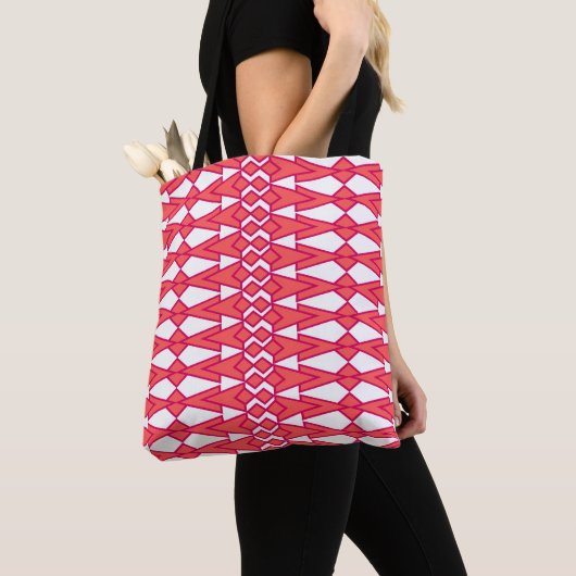 Tote Bag Bowties rouges et roses (De près)