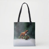 Tote Bag Boxe neige de Noël hiver (Devant)