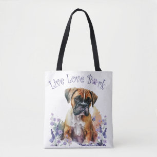 Tote Bag Boxer Chien Maman Floral