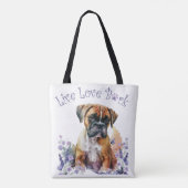 Tote Bag Boxer Chien Maman Floral (Dos)