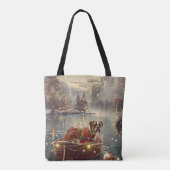 Tote Bag Boxer Christmas Festive Voyage (Dos)
